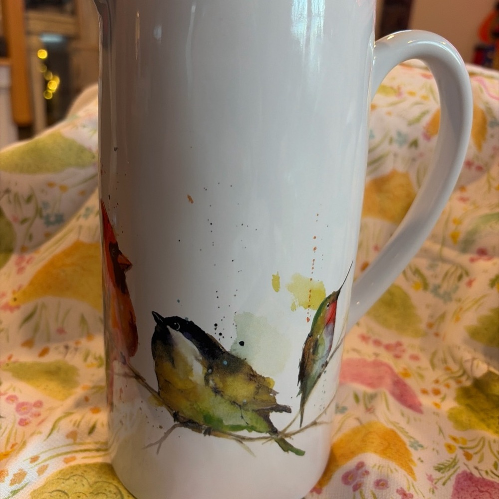 Dean Crouser little birds pitcherWhite Ceramic